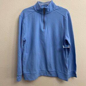 Tommy Bahama Boys Size XL 14 Blue Cotton 1/4 Zip Pullover‎ Sweatshirt NWOT